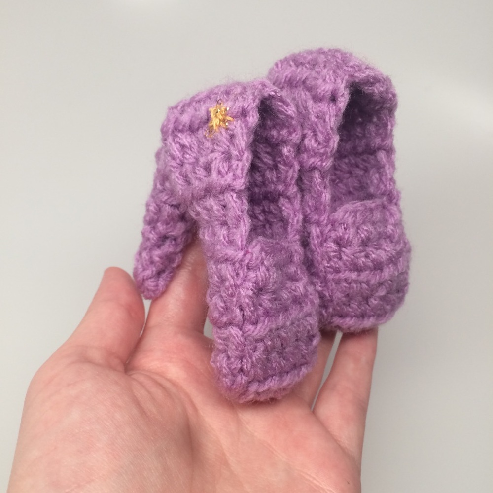 Purple baby crochet high heels